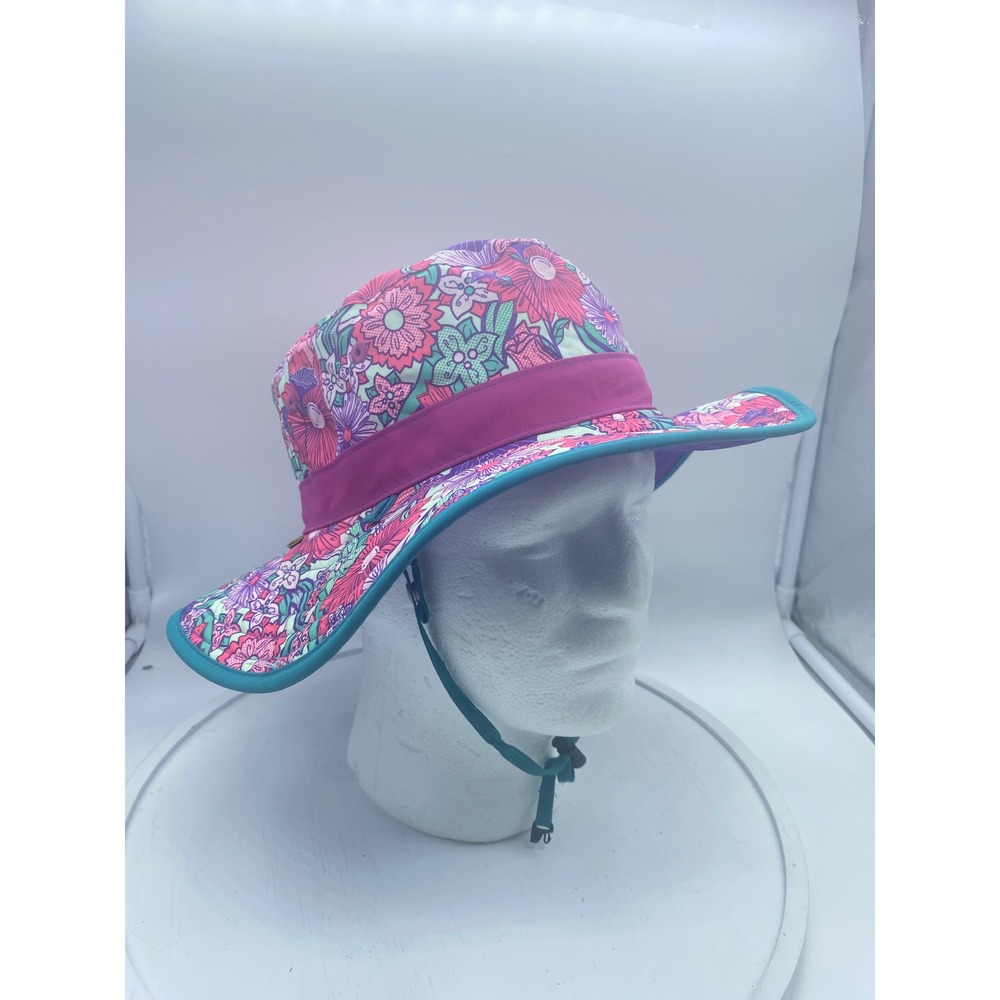 Sunday Afternoons Kids Play Hat Floral Pink Purple Sun Hat Size‎ M 12-15 Years